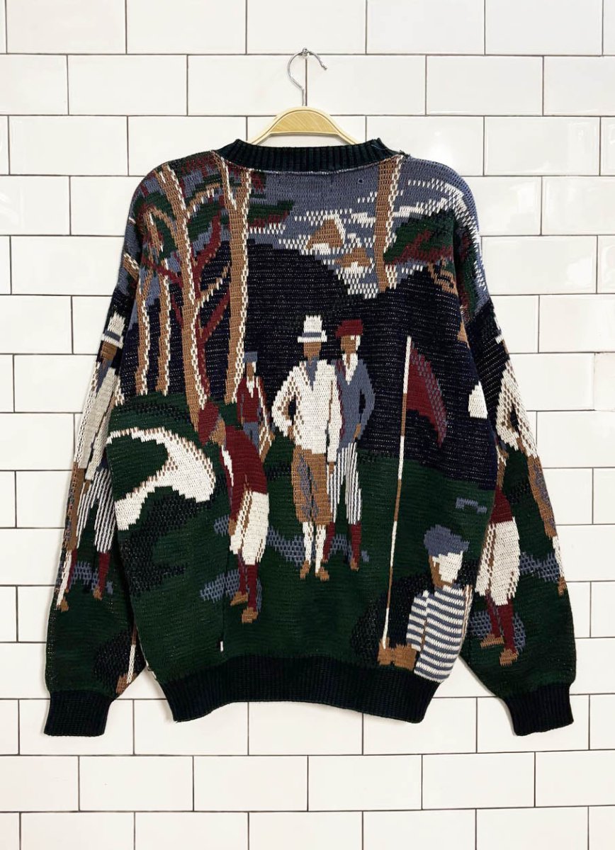 vintage 90s crossings golfers knit sweater - good market thrift store