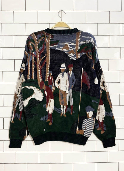 vintage 90s crossings golfers knit sweater - good market thrift store