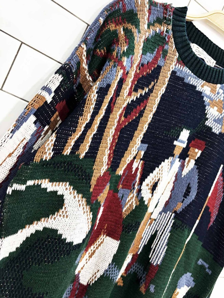 vintage 90s crossings golfers knit sweater - good market thrift store