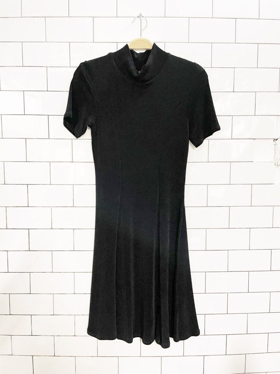 vintage 90s CTME slinky mock neck mini dress - good market thrift store