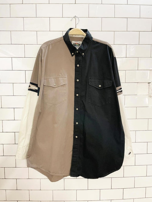 vintage 90s cumberland outfitters color block western shirt - good market thrift store