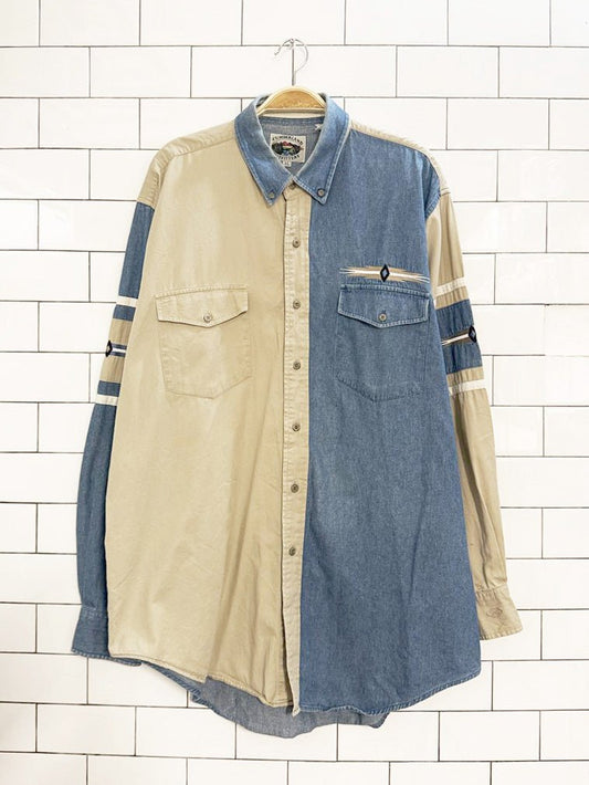 vintage 90s cumberland outfitters western denim shirt - good market thrift store