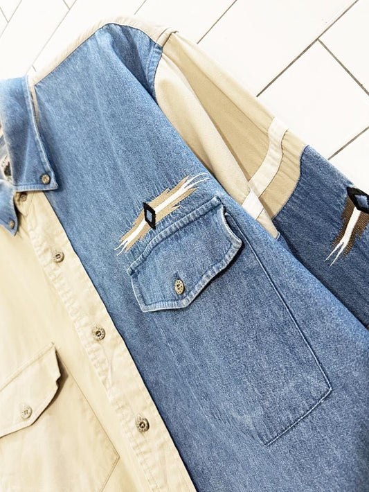 vintage 90s cumberland outfitters western denim shirt - good market thrift store