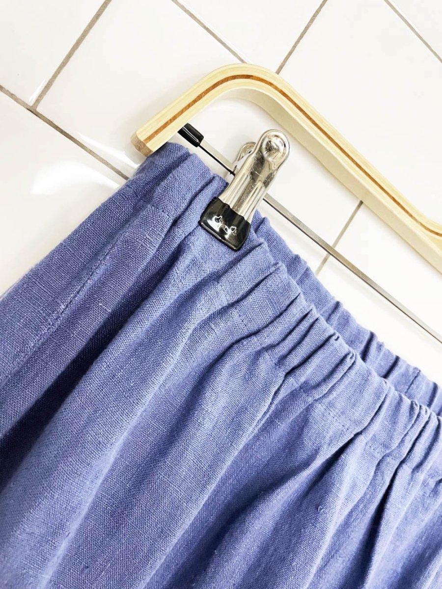 vintage 90s cut loose 100% linen midi skirt | made in USA - good market thrift store