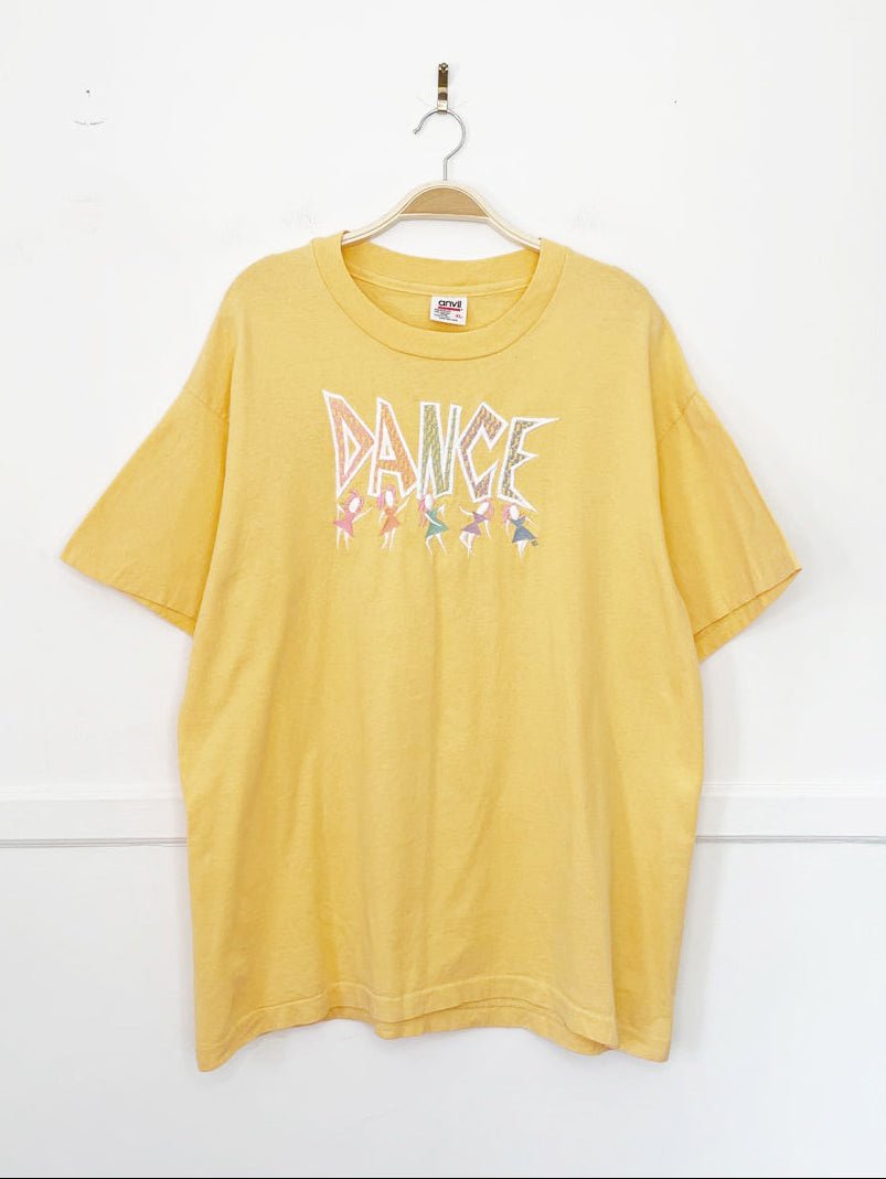 vintage 90s dance embroidered tee | anvil made in USA - good market thrift store