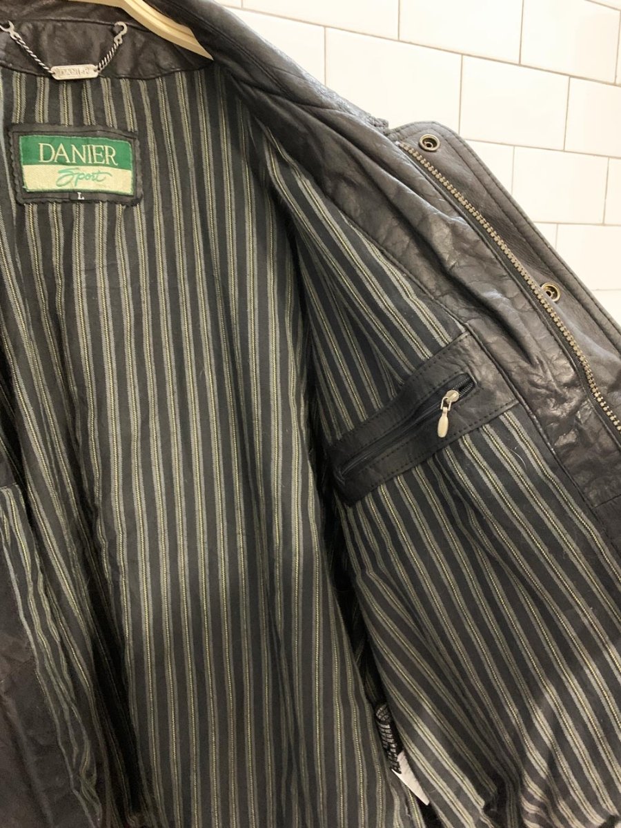 vintage 90s danier sport brushed leather bomber jacket - good market thrift store