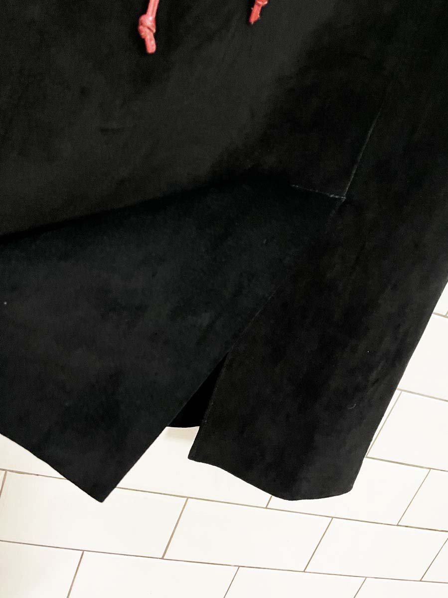 vintage 90s danier suede leather belted skirt - good market thrift store