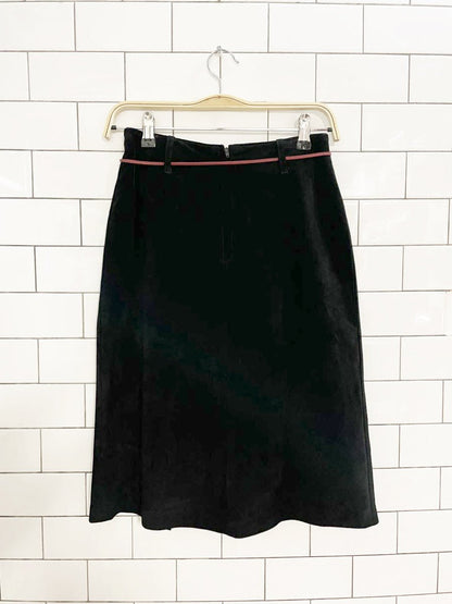 vintage 90s danier suede leather belted skirt - good market thrift store