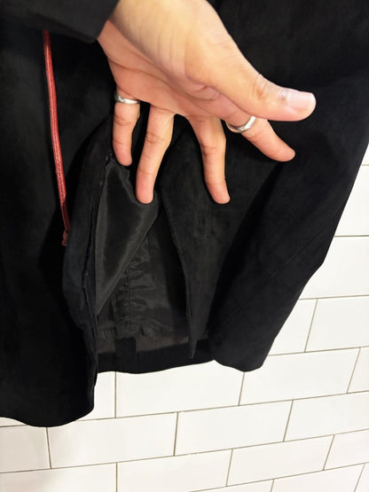 vintage 90s danier suede leather belted skirt - good market thrift store