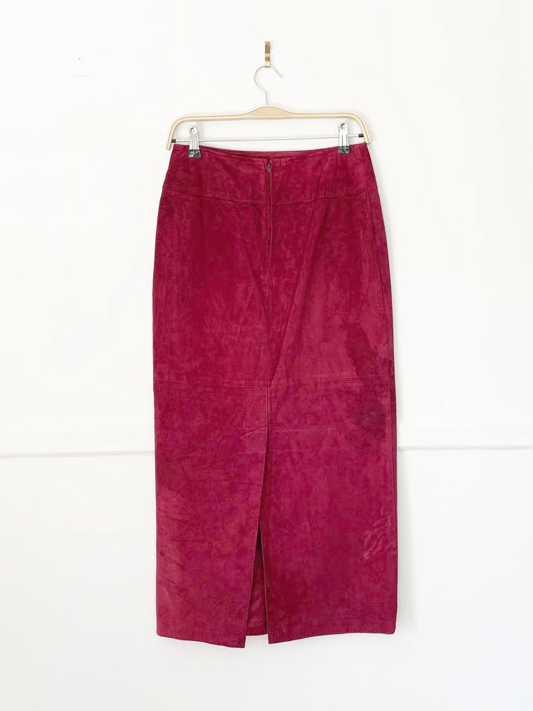 vintage 90s danier suede maxi skirt | leather - good market thrift store
