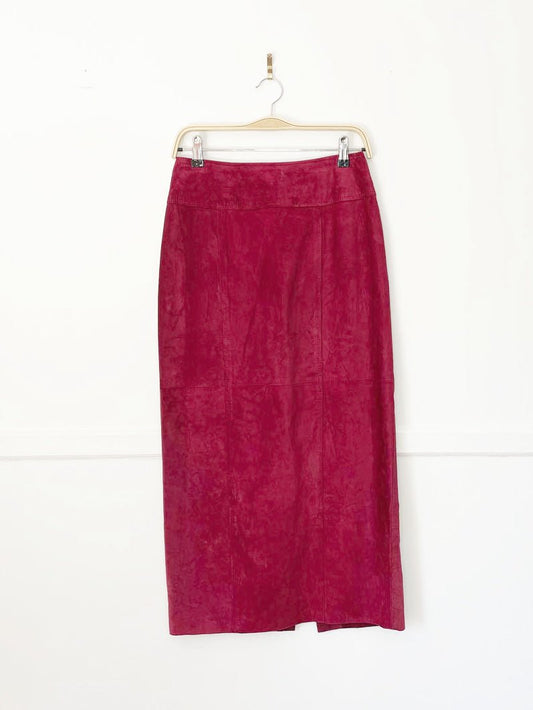vintage 90s danier suede maxi skirt | leather - good market thrift store