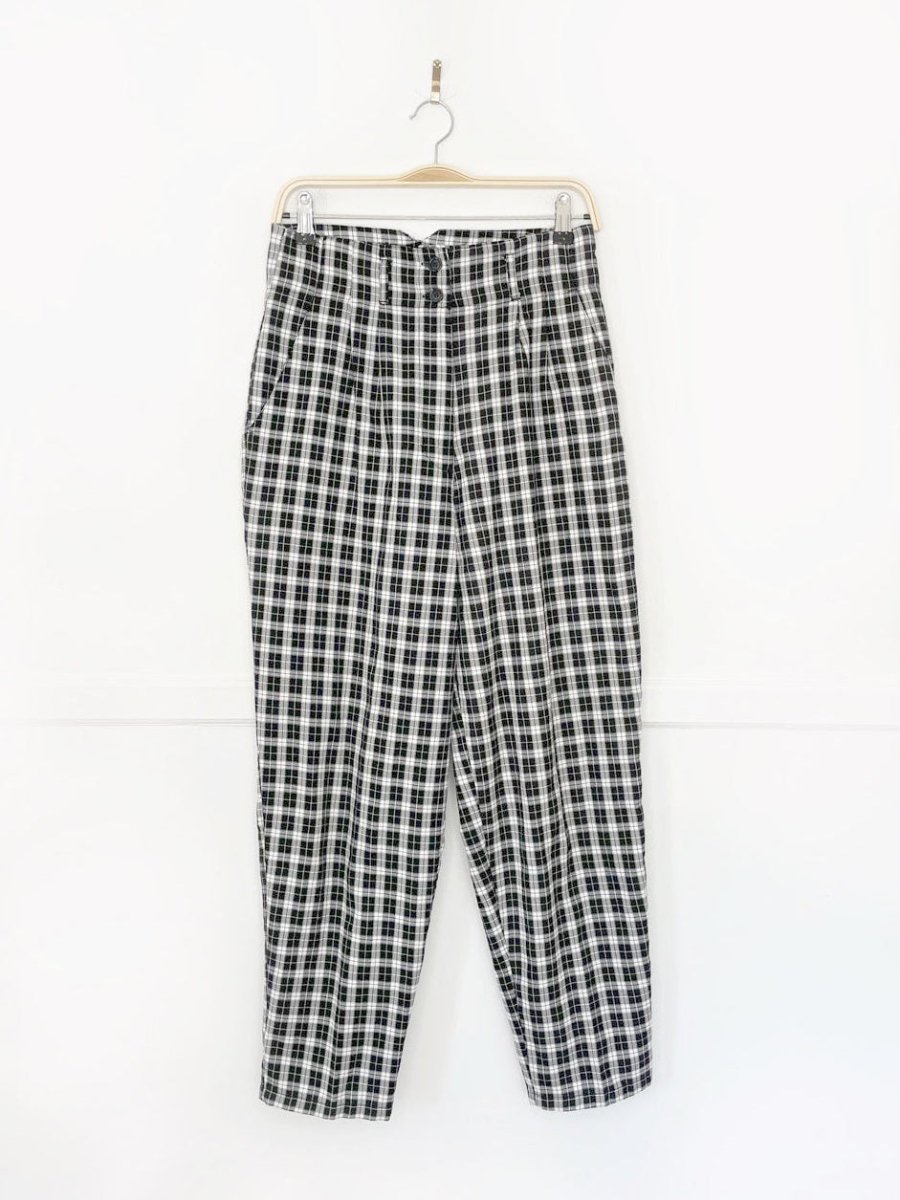 vintage 90s deb plaid high rise pleated pants - good market thrift store