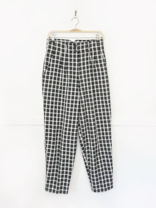vintage 90s deb plaid high rise pleated pants - good market thrift store