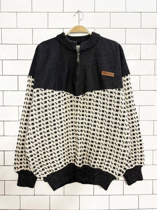 vintage 90s devold wool - blend 1/4 zip knit sweater | made in norway - good market thrift store