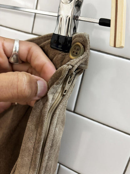 vintage 90s diana charles suede pleat midi skirt - good market thrift store