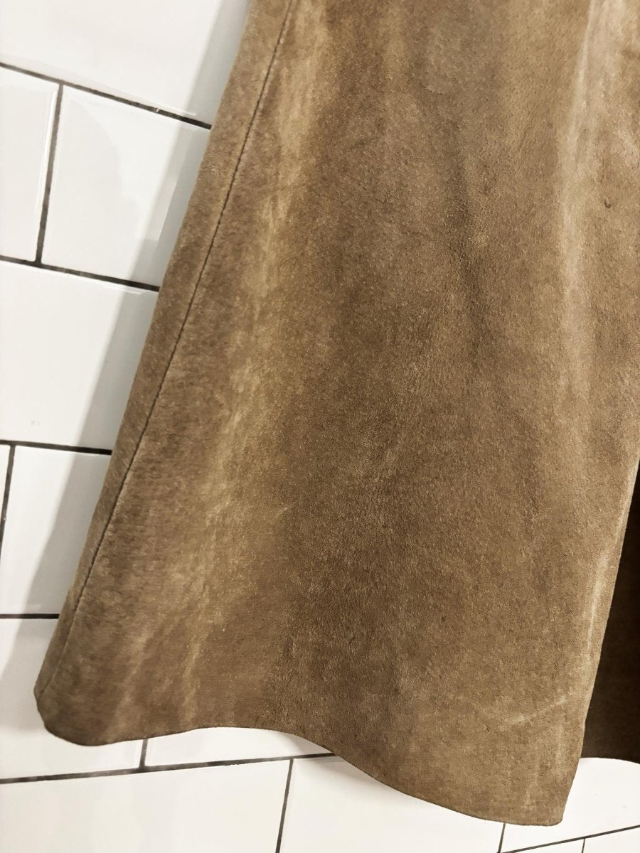 vintage 90s diana charles suede pleat midi skirt - good market thrift store