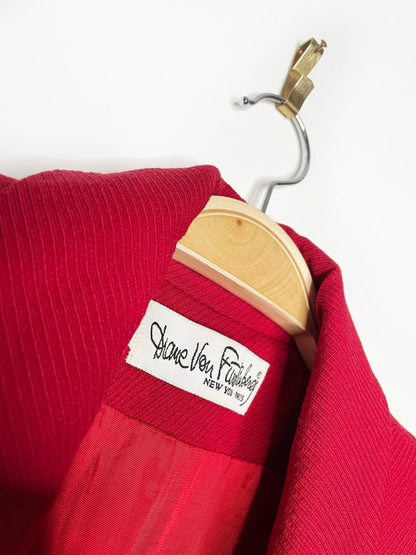 vintage 90s diane von furstenberg wool double breasted blazer | union made - good market thrift store