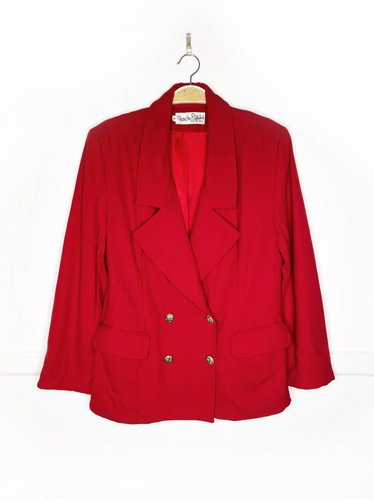 vintage 90s diane von furstenberg wool double breasted blazer | union made - good market thrift store