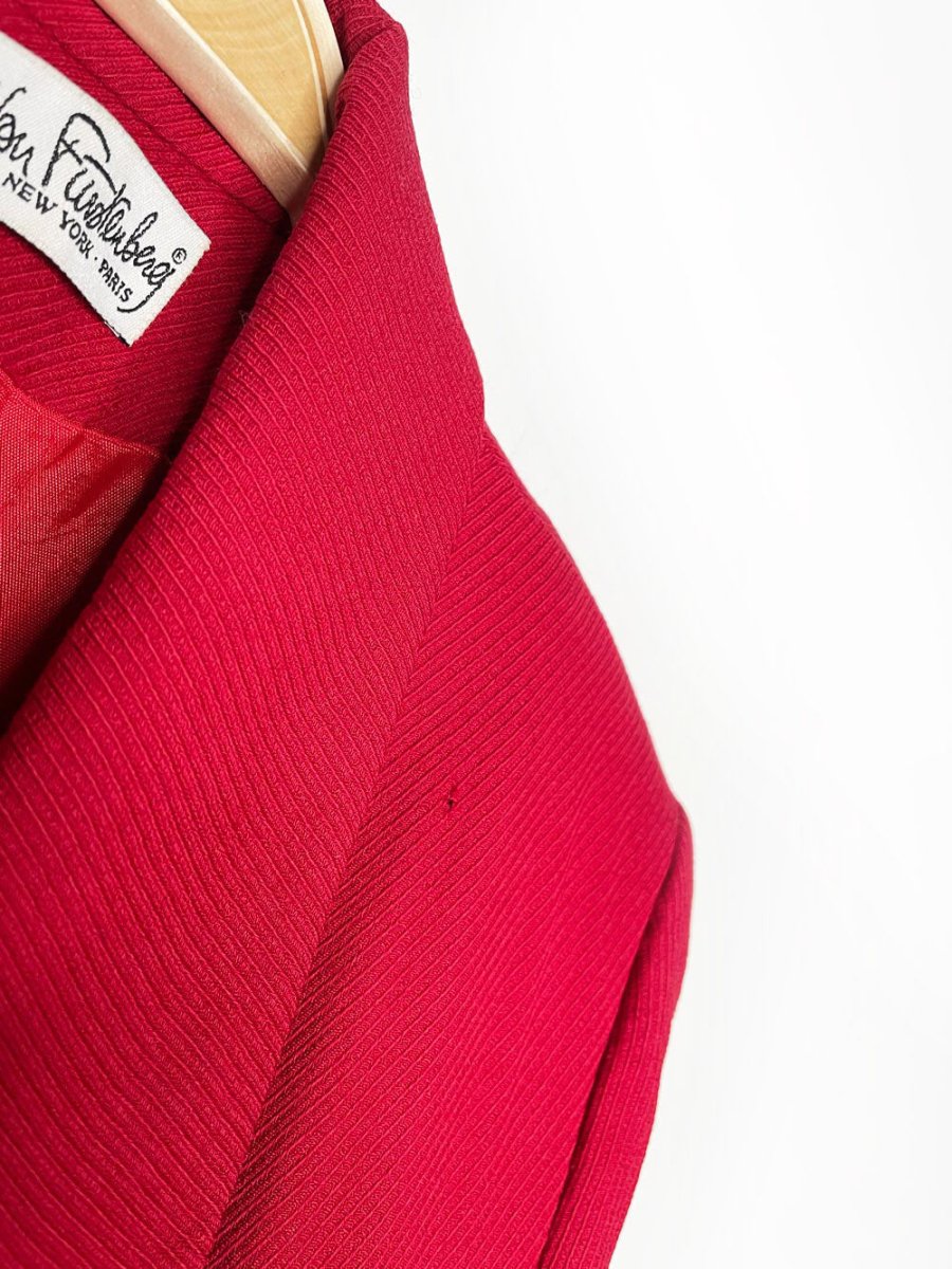 vintage 90s diane von furstenberg wool double breasted blazer | union made - good market thrift store