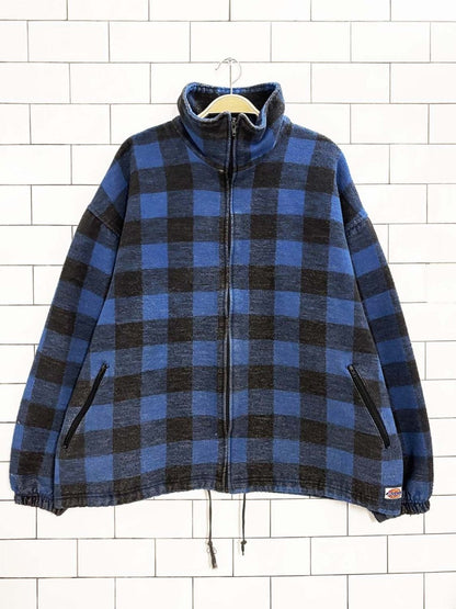 vintage 90s dickies flannel zip up jacket - good market thrift store