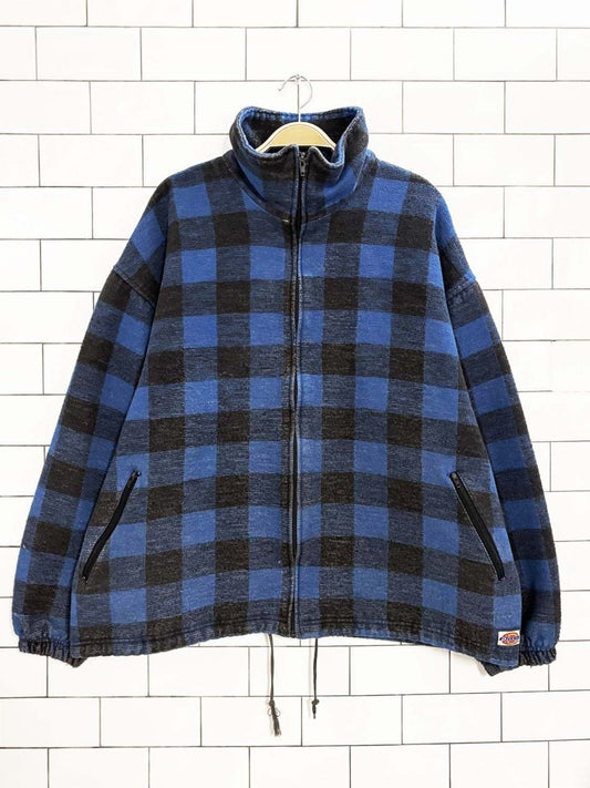 vintage 90s dickies flannel zip up jacket - good market thrift store
