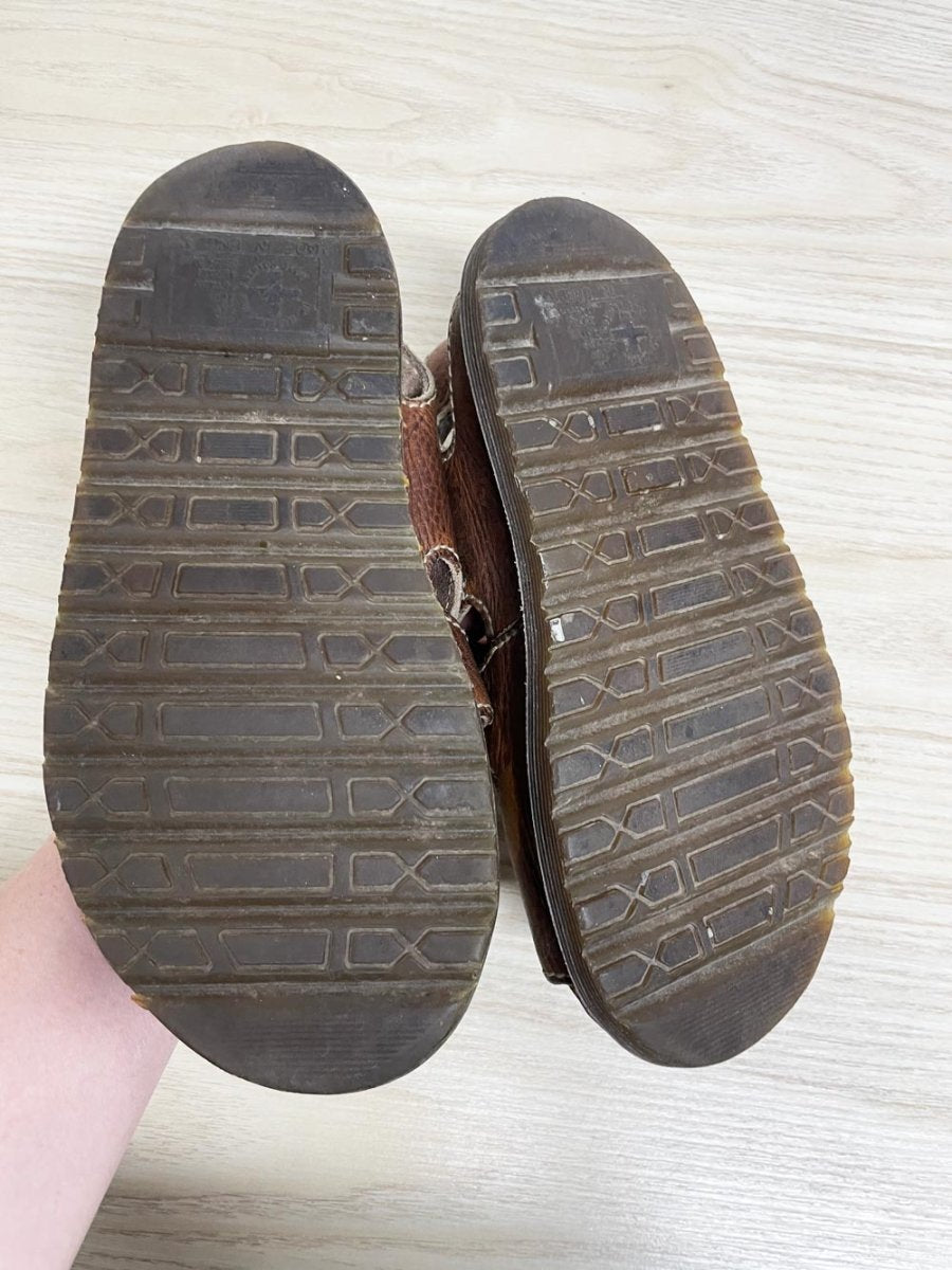 vintage 90s doc martens leather grunge platfor sandals | made in England - good market thrift store