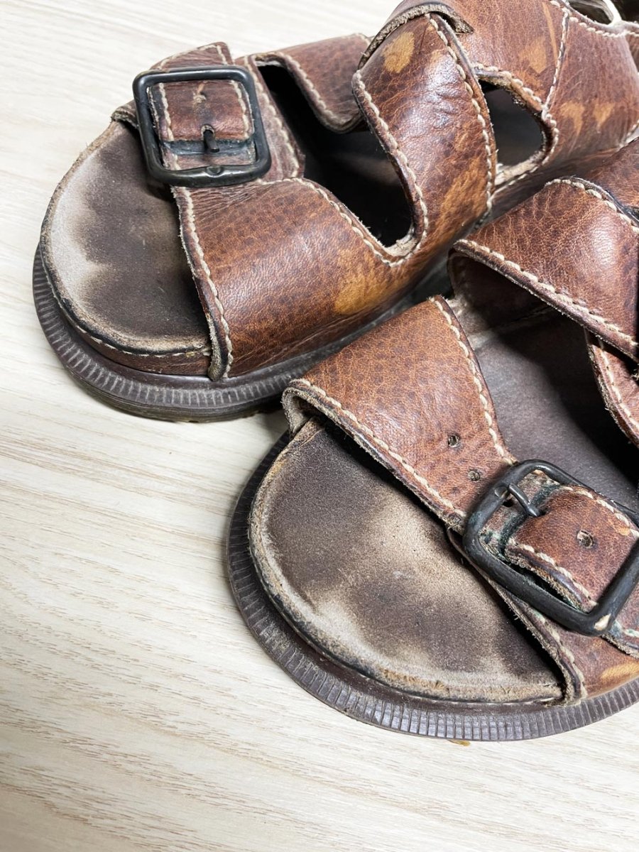 vintage 90s doc martens leather grunge platfor sandals | made in England - good market thrift store