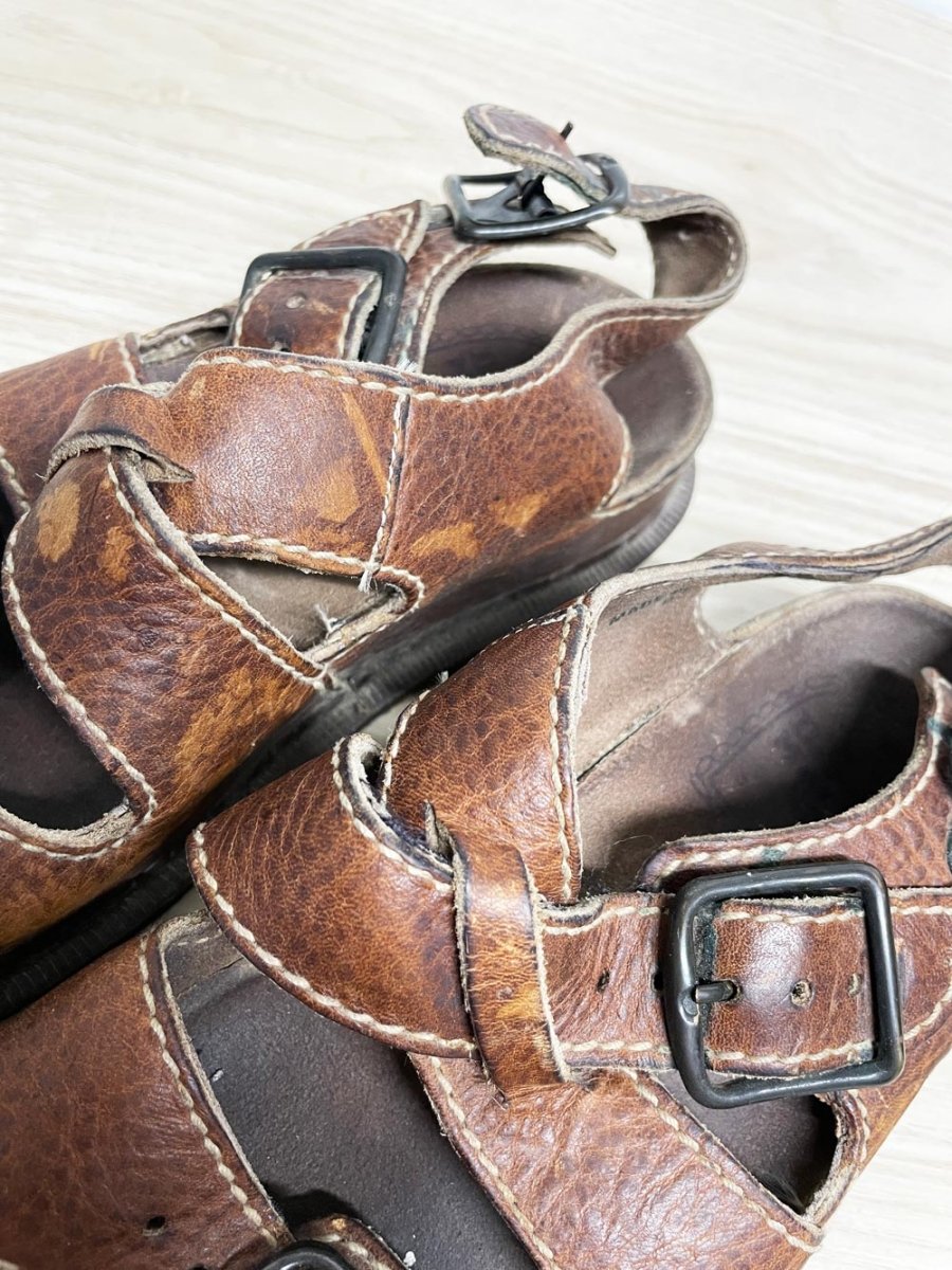 vintage 90s doc martens leather grunge platfor sandals | made in England - good market thrift store