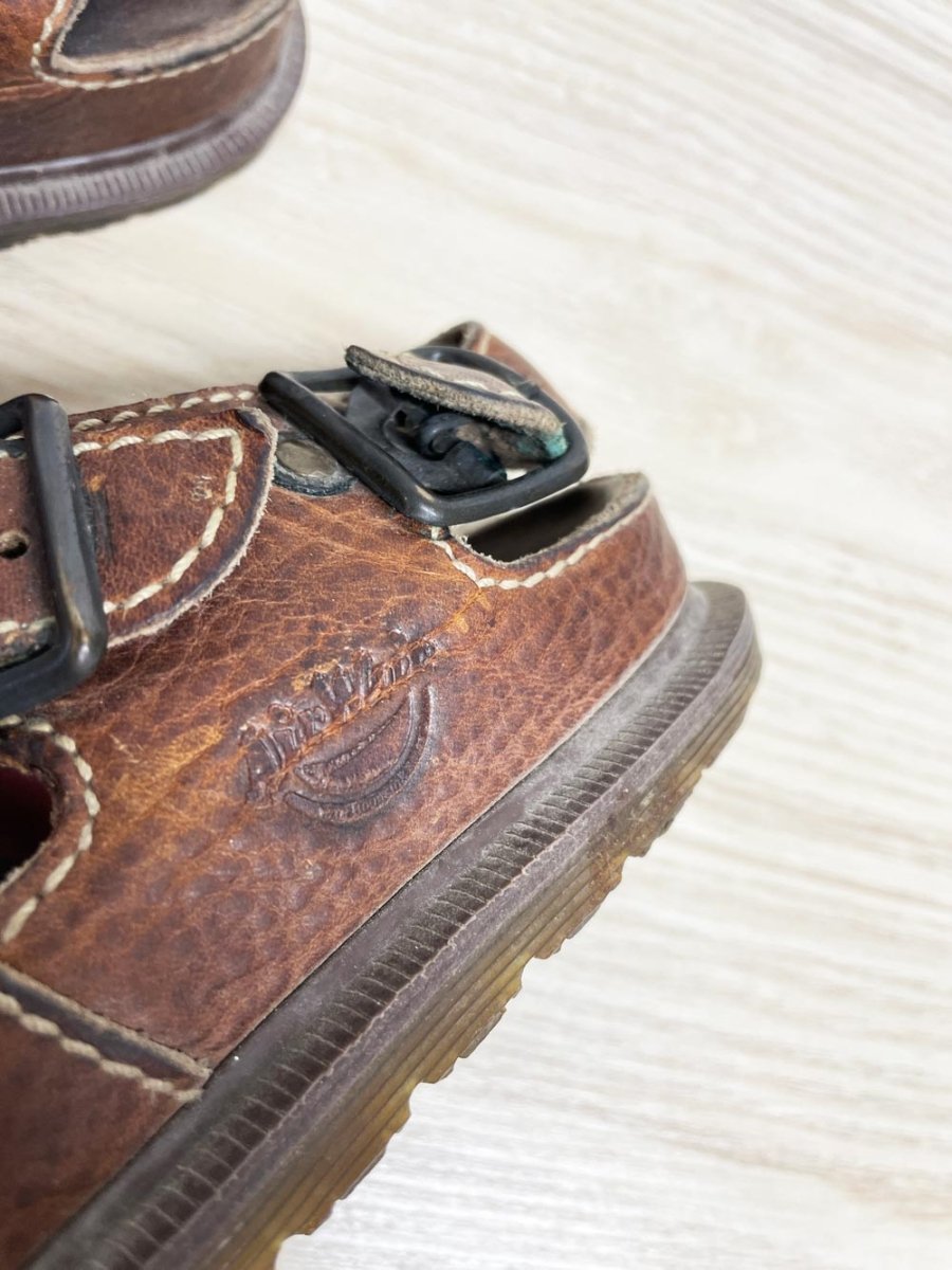 vintage 90s doc martens leather grunge platfor sandals | made in England - good market thrift store