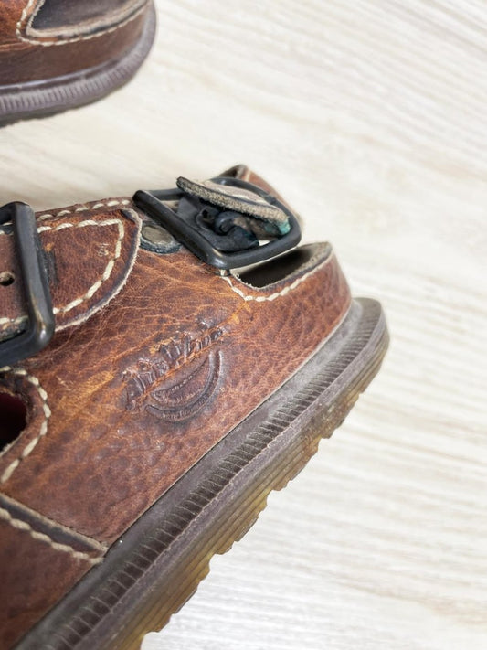 vintage 90s doc martens leather grunge platfor sandals | made in England - good market thrift store
