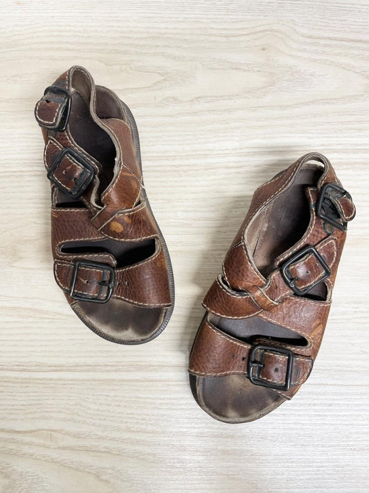 vintage 90s doc martens leather grunge platfor sandals | made in England - good market thrift store