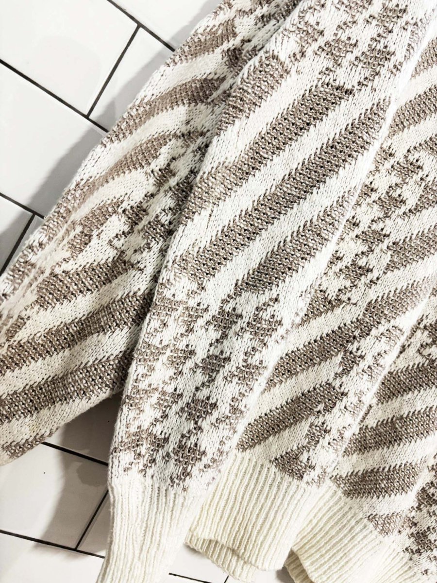 vintage 90s docker houndstooth chunky knit sweater | made in usa - good market thrift store