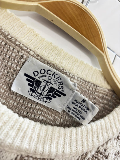 vintage 90s docker houndstooth chunky knit sweater | made in usa - good market thrift store