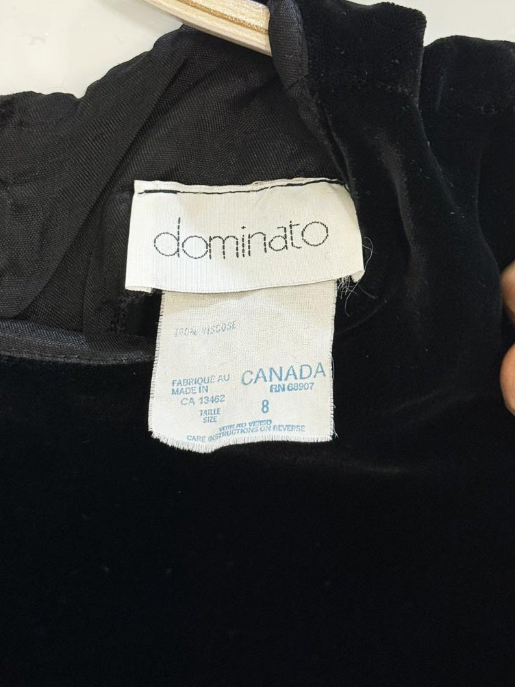 vintage 90s dominato velvet basque waist long sleeve dress | made in Canada - good market thrift store