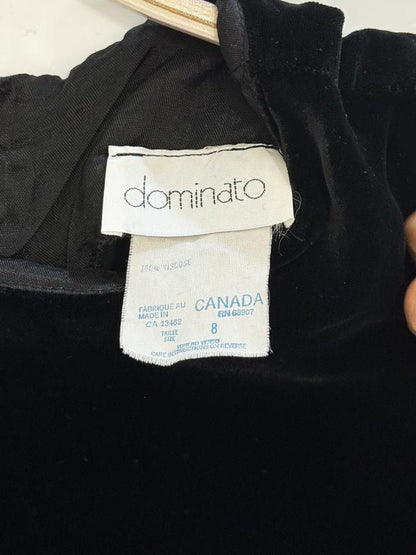 vintage 90s dominato velvet basque waist long sleeve dress | made in Canada - good market thrift store