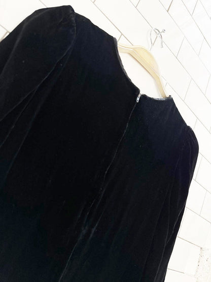 vintage 90s dominato velvet basque waist long sleeve dress | made in Canada - good market thrift store
