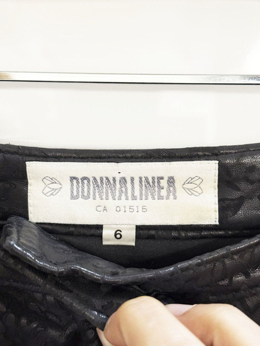 vintage 90s donna linea paisley leather mini skirt - good market thrift store