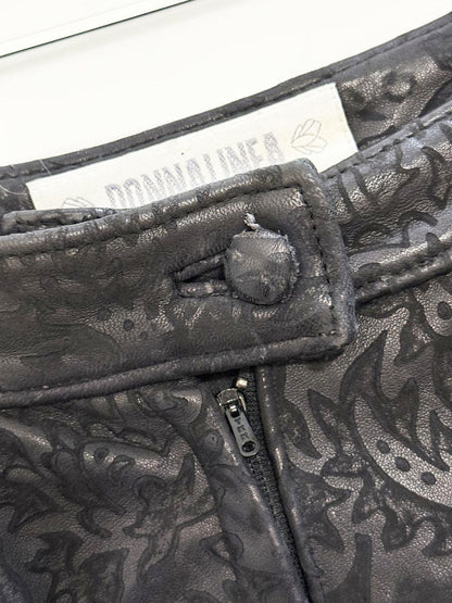 vintage 90s donna linea paisley leather mini skirt - good market thrift store