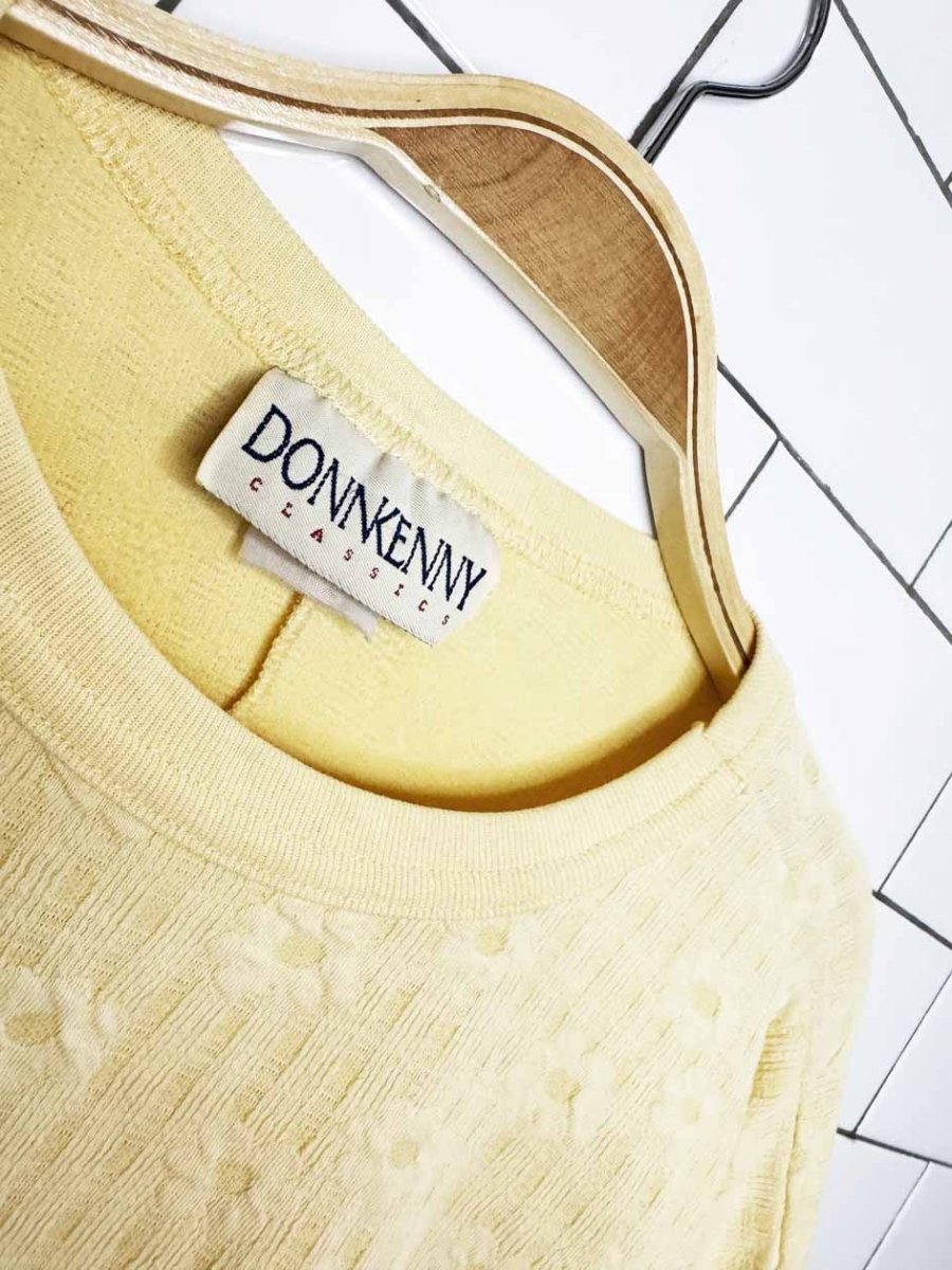 vintage 90s donnkenny flower knit cropped ringer tee - good market thrift store