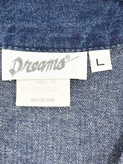 vintage 90s dreams snap button cinched waist denim midi dress - good market thrift store