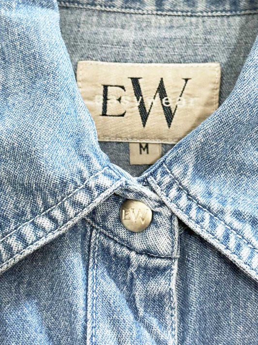 vintage 90s easy wear snap button denim shirt - good market thrift store