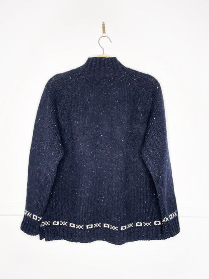 vintage 90s eddie bauer 100% wool snowflake mockneck sweater - good market thrift store