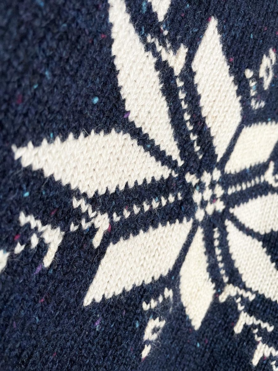 vintage 90s eddie bauer 100% wool snowflake mockneck sweater - good market thrift store