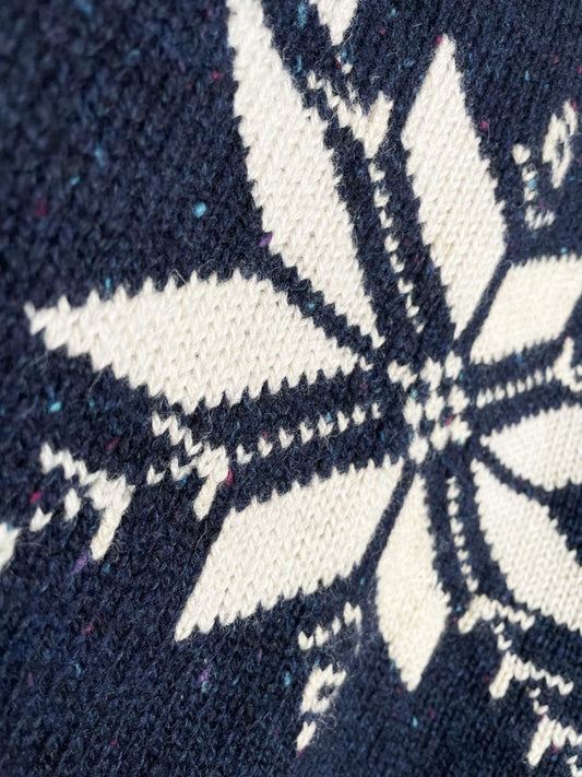 vintage 90s eddie bauer 100% wool snowflake mockneck sweater - good market thrift store