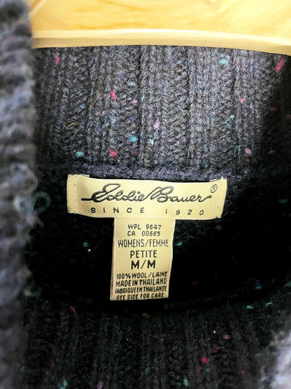 vintage 90s eddie bauer 100% wool snowflake mockneck sweater - good market thrift store