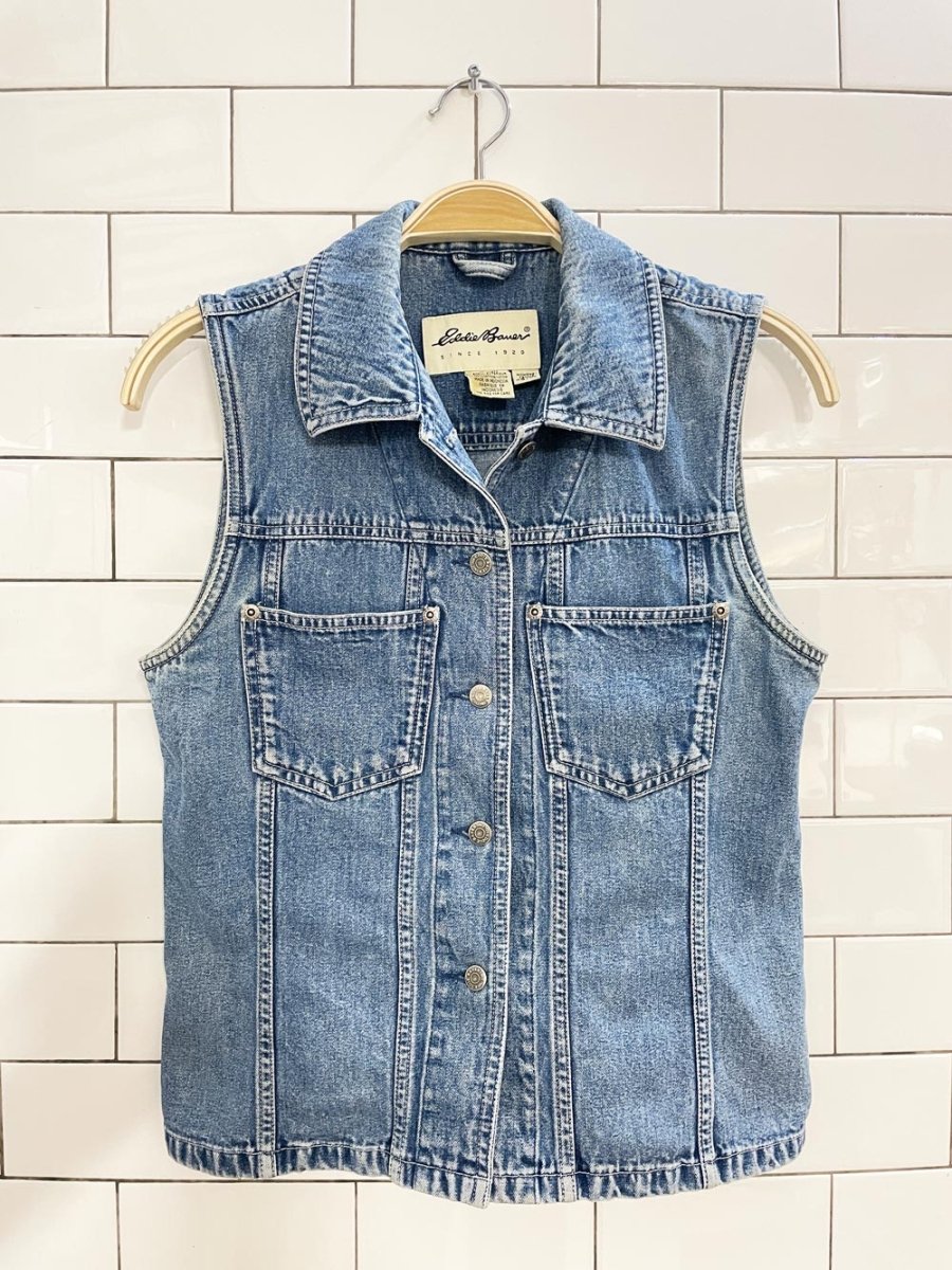 vintage 90s eddie bauer denim vest top - good market thrift store