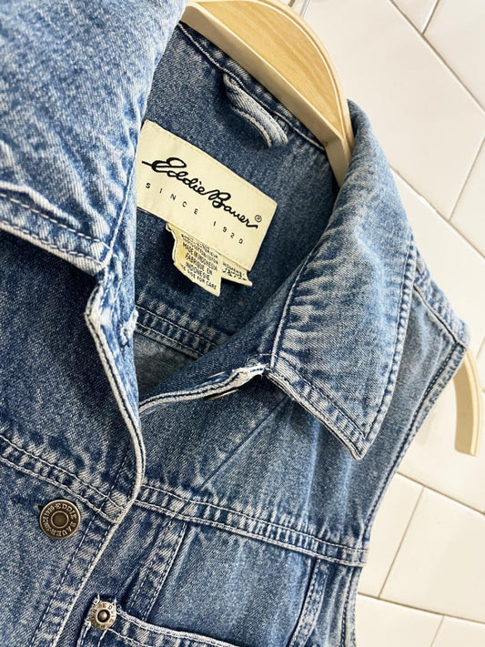 vintage 90s eddie bauer denim vest top - good market thrift store