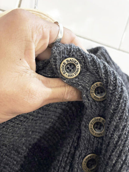 vintage 90s eddie bauer loose knit henley sweater - good market thrift store