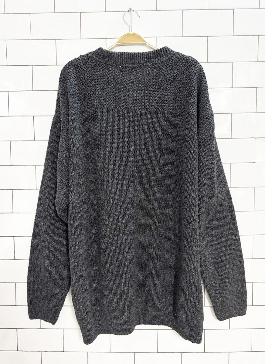 vintage 90s eddie bauer loose knit henley sweater - good market thrift store