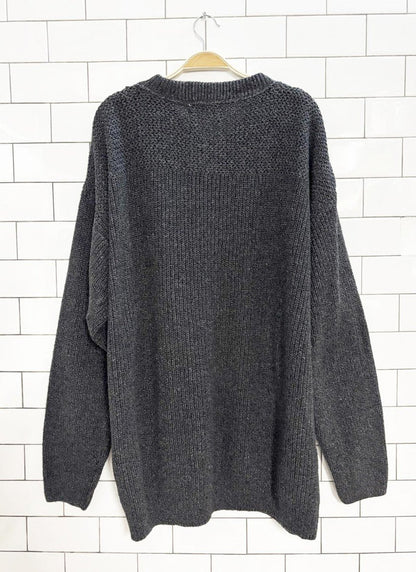 vintage 90s eddie bauer loose knit henley sweater - good market thrift store